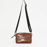 Jack Gomme Mini Shoulder Bag in Coated Linen Toffee Brown  - Big Bag NY