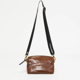 Jack Gomme Mini Shoulder Bag in Coated Linen Toffee Brown  - Big Bag NY