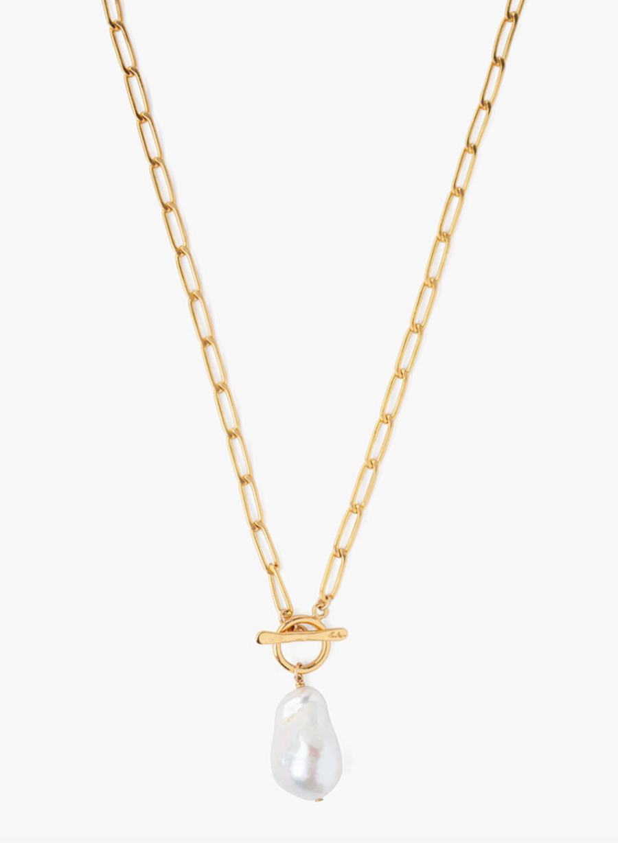 Freshwater Baroque Pearl Gold Chain Necklace