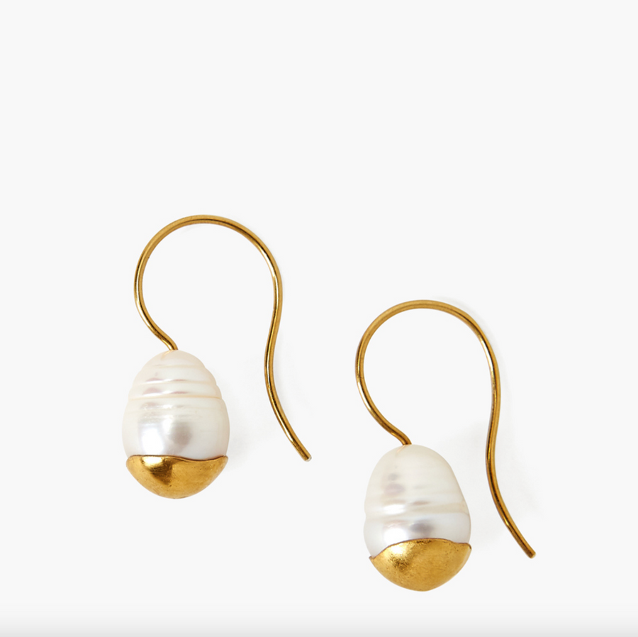 Freshwater Baroque Pearl Drop in Gold