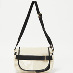 Jack Gomme GABY linen satchel messenger bag in Coated Linen Crema Cream - Big Bag NY