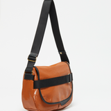 Jack Gomme GABY messenger bag in Coated Linen Pecan - Big Bag NY