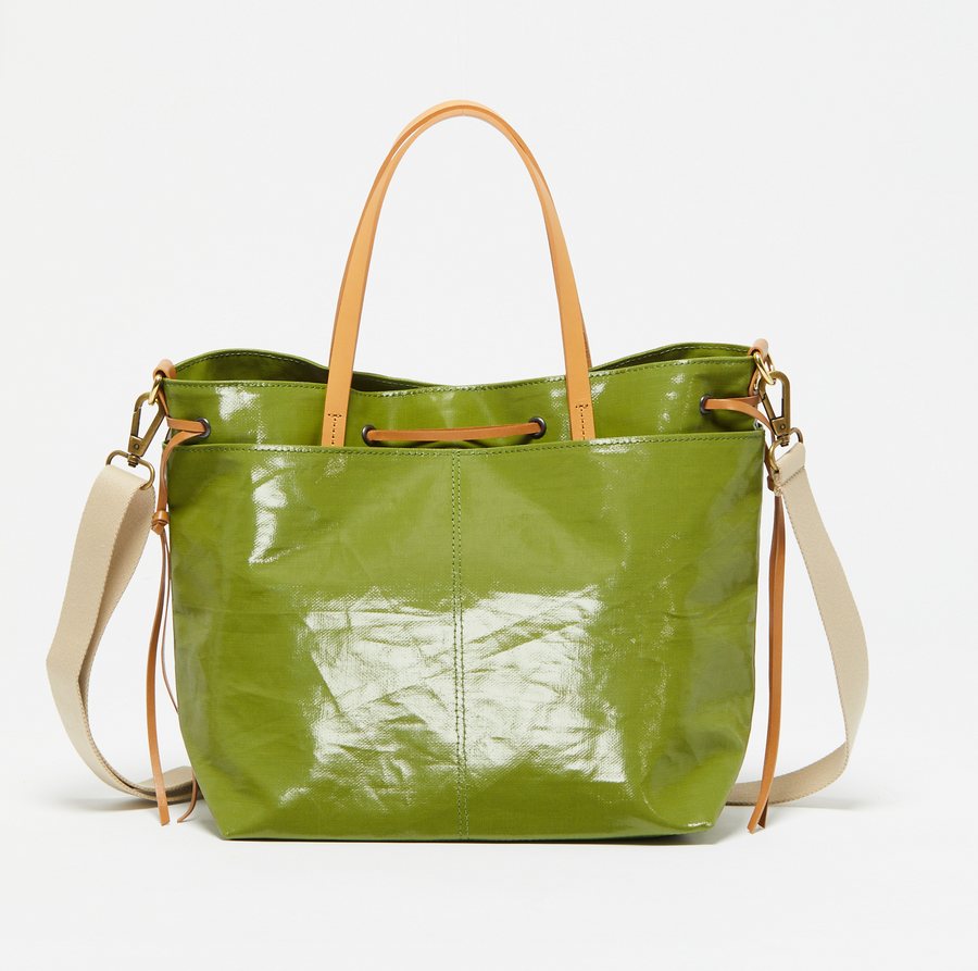 Jack Gomme EMY Linen Tote Bag Coated Linen Green - Big Bag NY