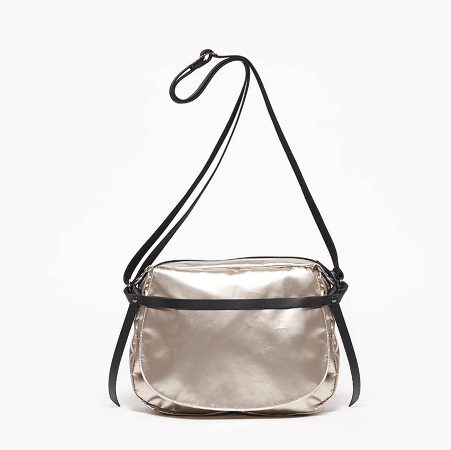 Jack Gomme HAPPY Original Light Shoulder Bag Nacre Metallic Gold Beige - Big Bag NY