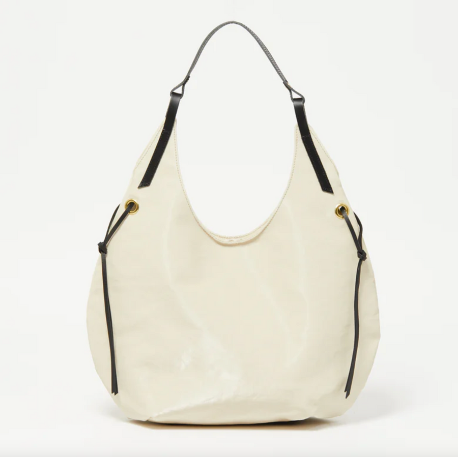 SAND Tote in Coated Linen in Crema Cream -Big Bag NY