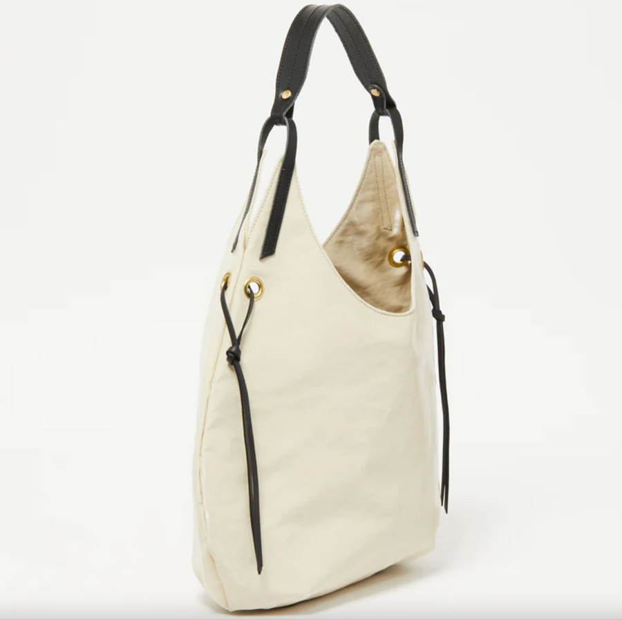 SAND Tote in Coated Linen in Crema Cream -Big Bag NY