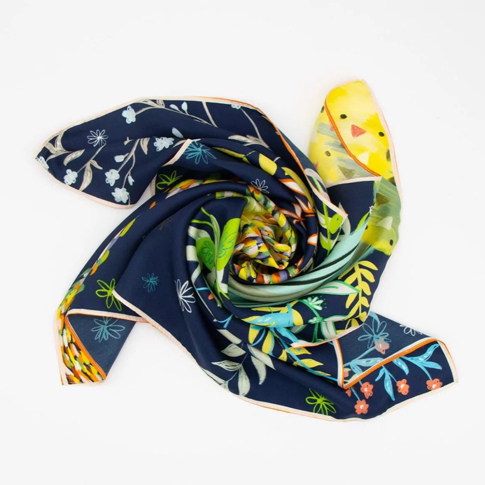 Storiatipic Ulla Silk Scarf MARINE - Big Bag NYC