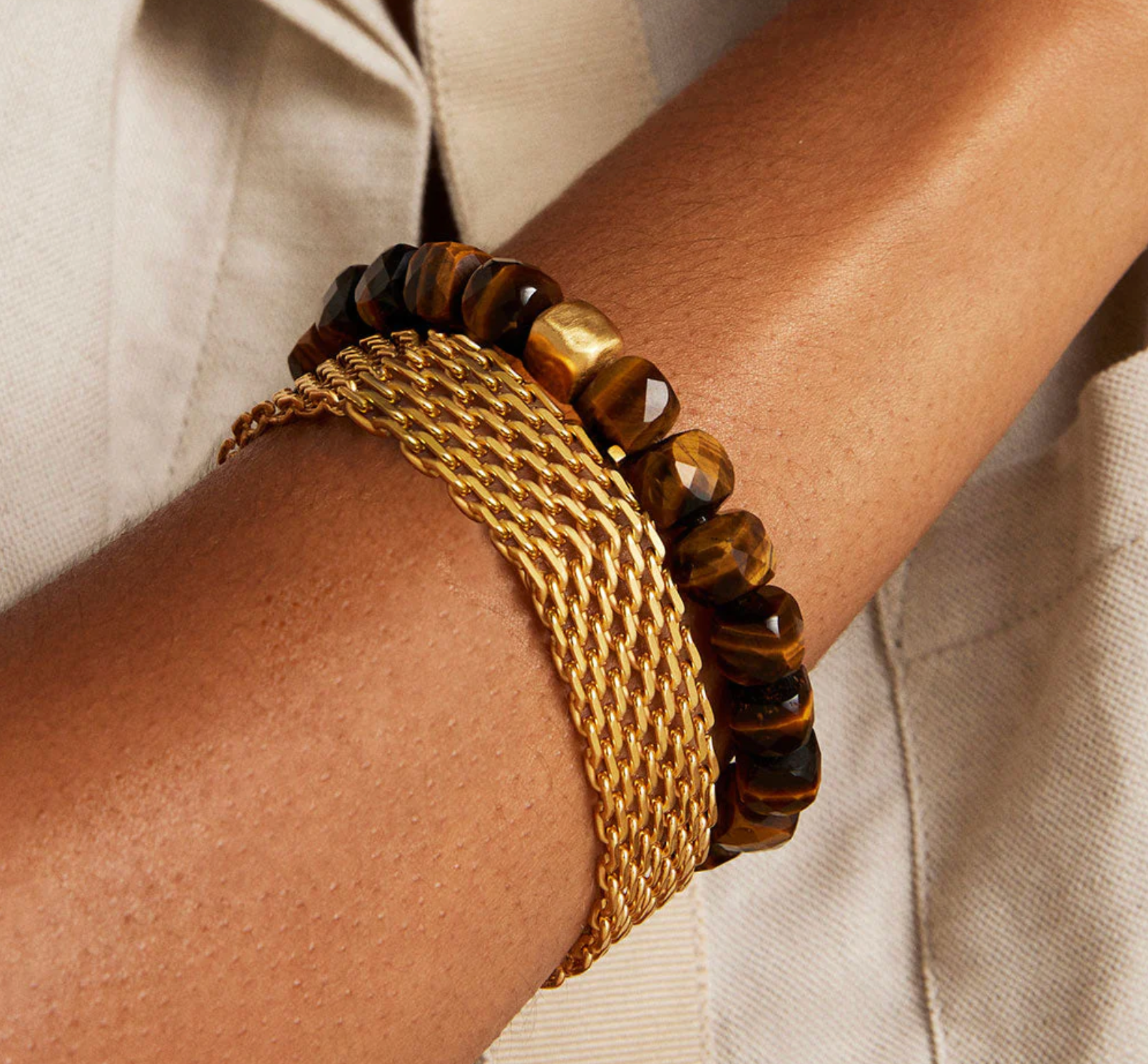 Dean Davidson Nomad Beaded Bracelet in Tiger's Eye - Big Bag NY