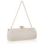 Crystal Flower Clutch Pearl - Big Bag NY