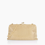 Whiting & Davis Dimple Frame Clutch Gold - Big Bag NY