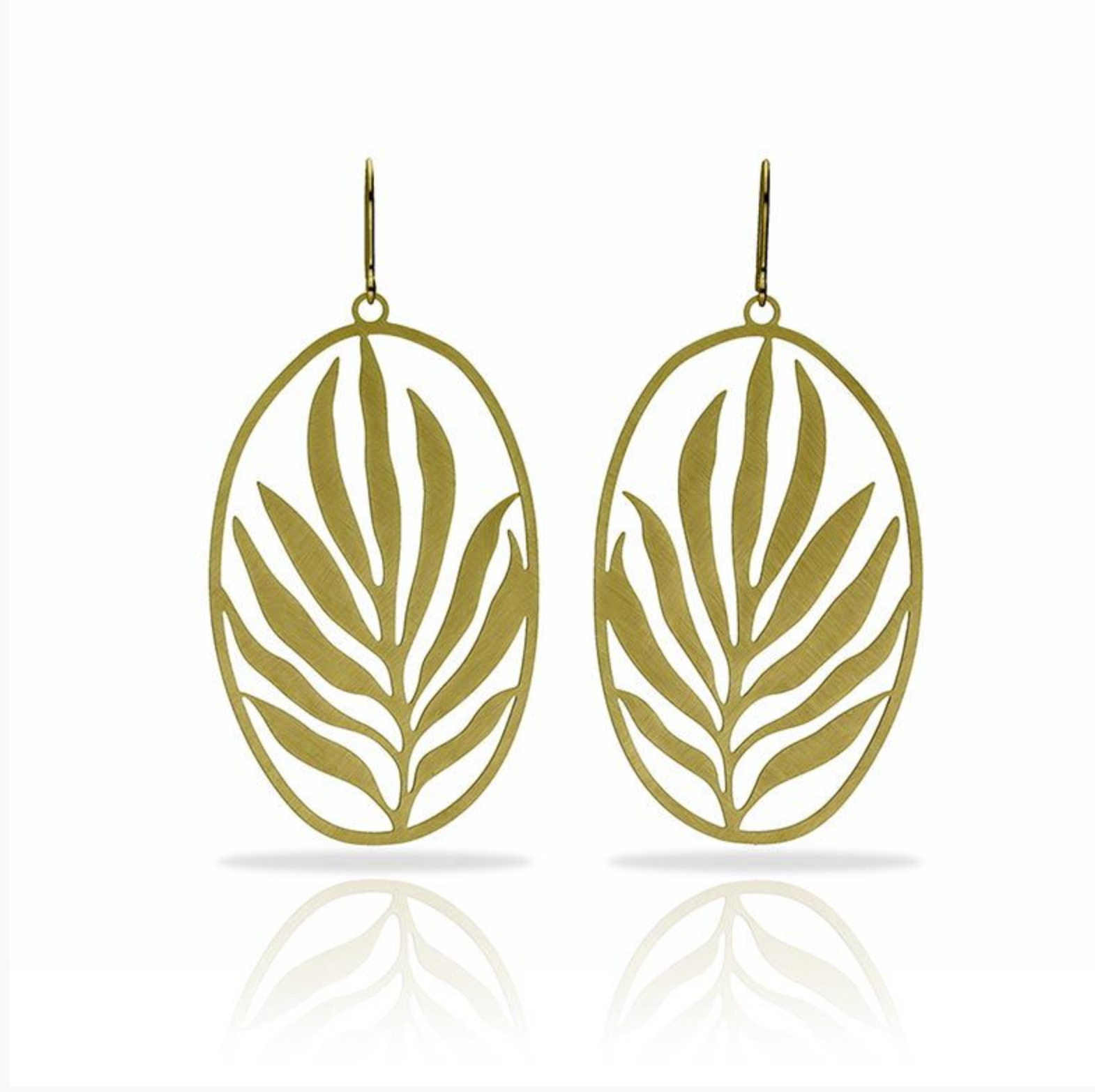 RAS Tropics Oval Gold Earrings - Big Bag NY