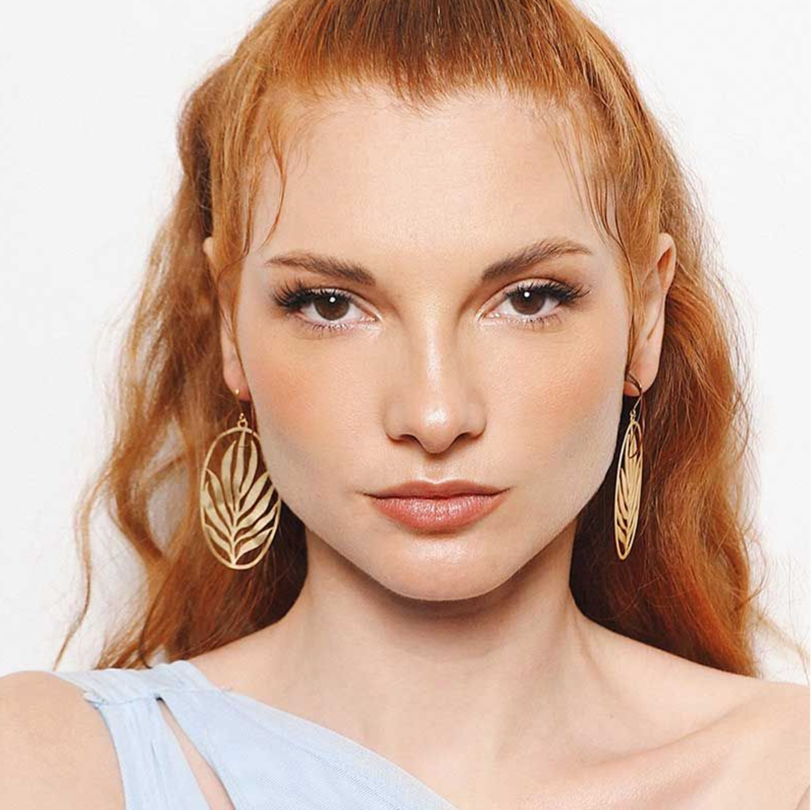 RAS Tropics Oval Gold Earrings - Big Bag NY