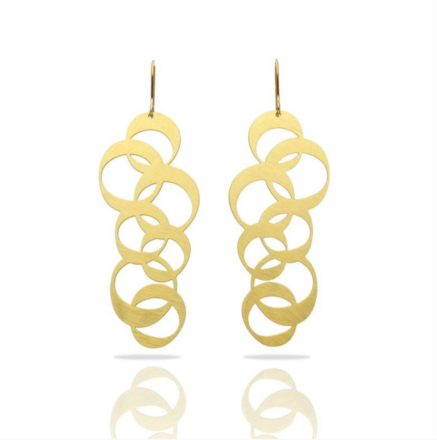 Anillas Gold Plated Long Rings Earrings