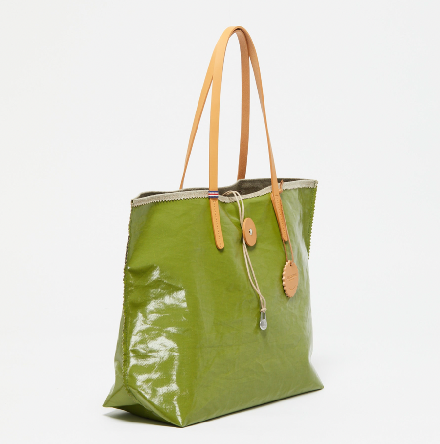Jack Gomme Linen Bahia Tote in Green - Big Bag NY