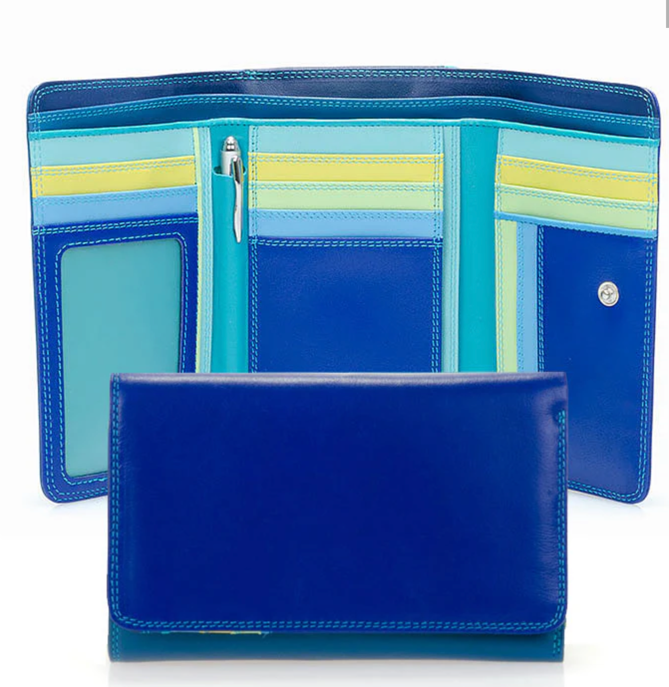 Mywalit Medium Trifold with Outer Zip Seascape