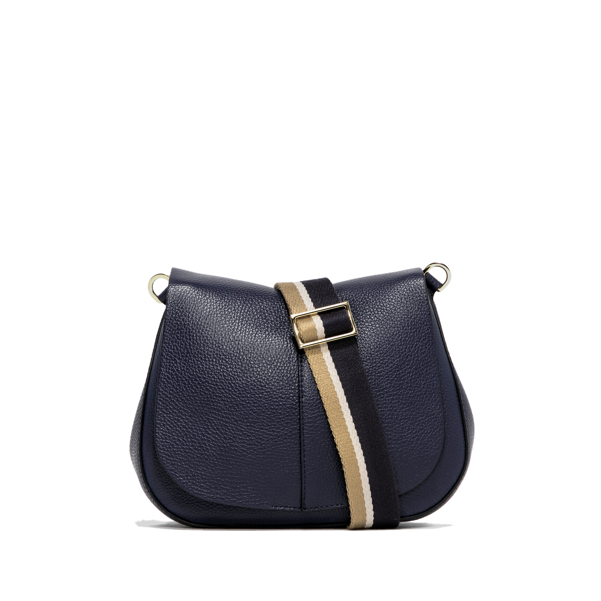 Gianni Chiarini Helena Round Flap Crossbody Navy - Big Bag NY