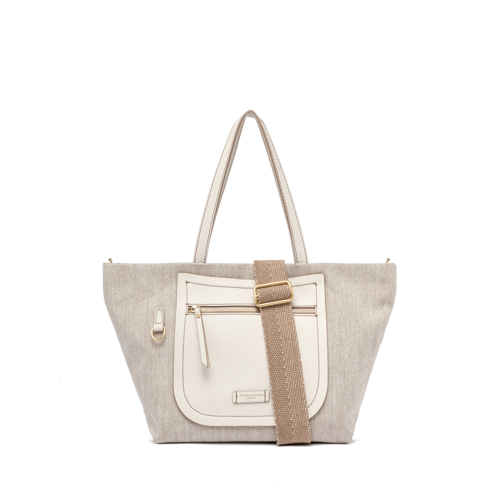 Gianni Chiarini Wide Afra Tote in Linen Marble - Big Bag NY