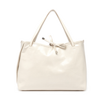 Gianni Chiarini Reversible Patent Leather and Woven Raffia Tote Talco Chalk White - Big Bag NY