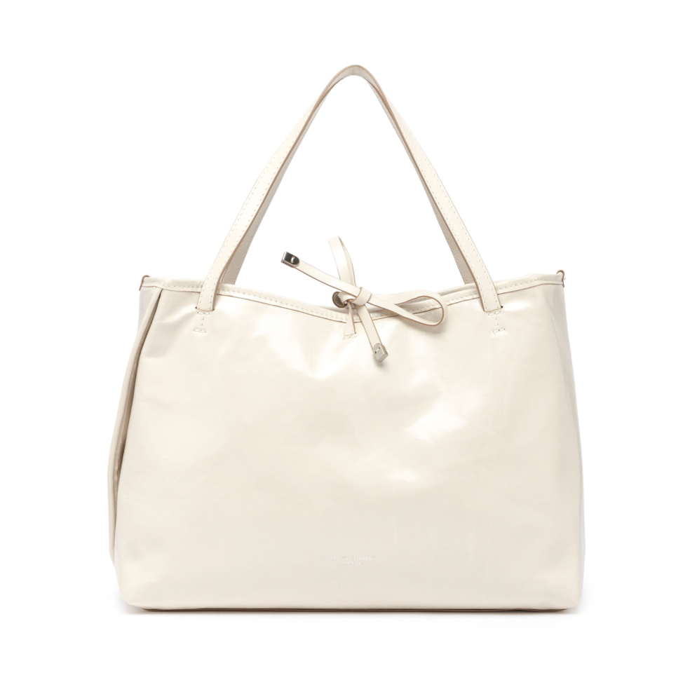 Reversible Patent Leather and Woven Raffia Tote – Big Bag