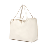 Gianni Chiarini Reversible Patent Leather and Woven Raffia Tote Talco Chalk White - Big Bag NY