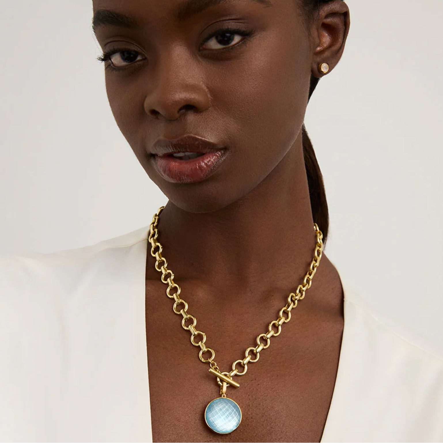 Dean Davidson New Signature Collar Necklace in Iridescent Sky Blue - Big Bag NY