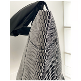 L Bag Zipper Tote in Black and White Mesh