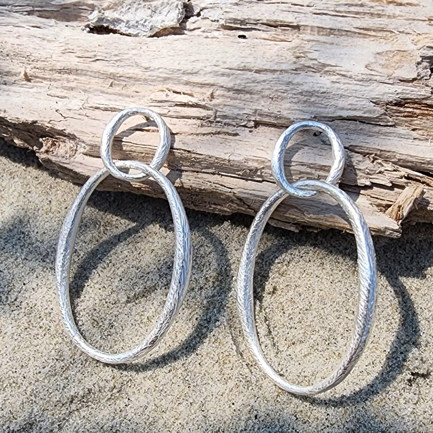 Heather Guidero Carved Double Tapered Oval Medium Post Earrings - Big Bag NY
