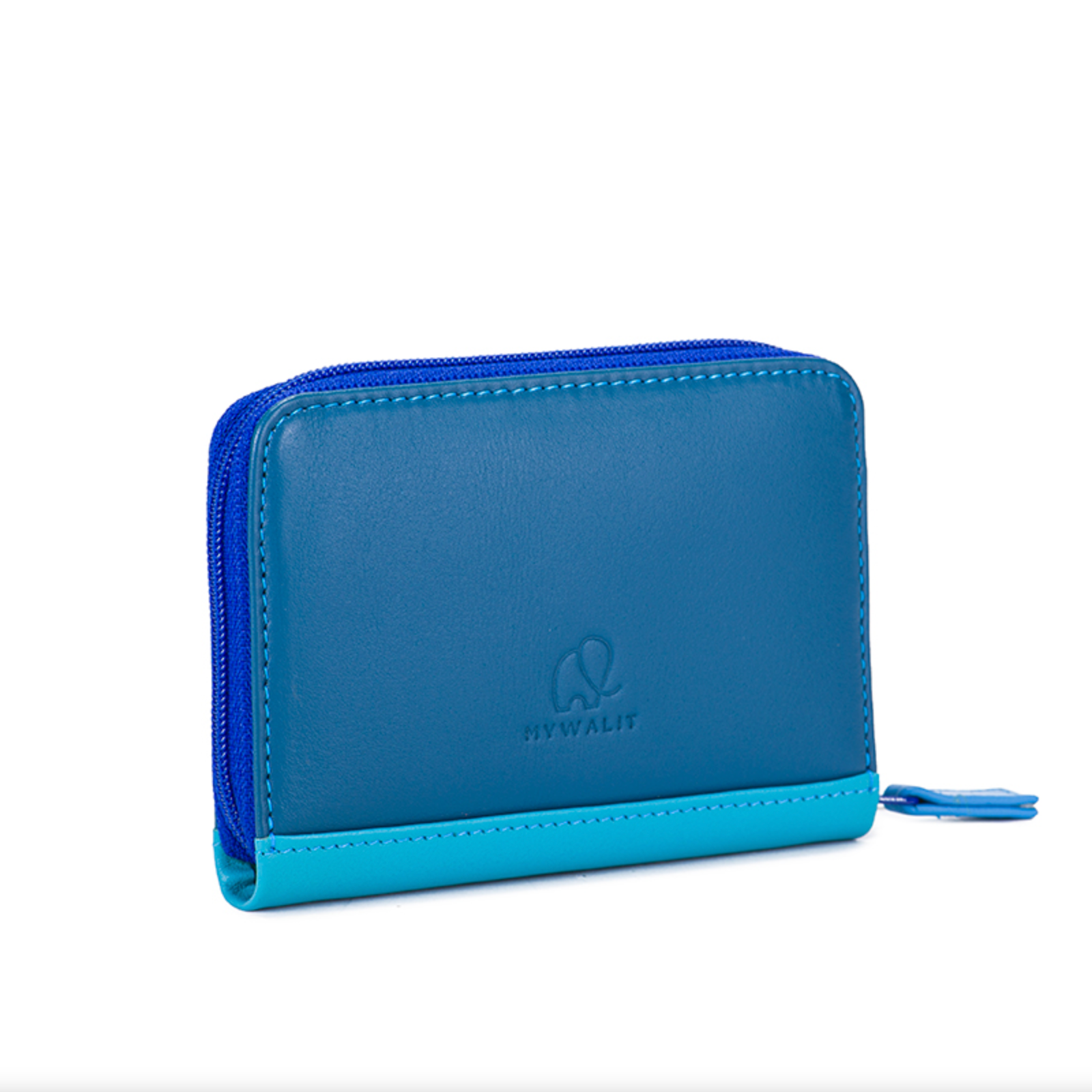 Mywalit RFID-protected Zip Around Fan Credit Card Wallet in Seascape - BIg BAg NY