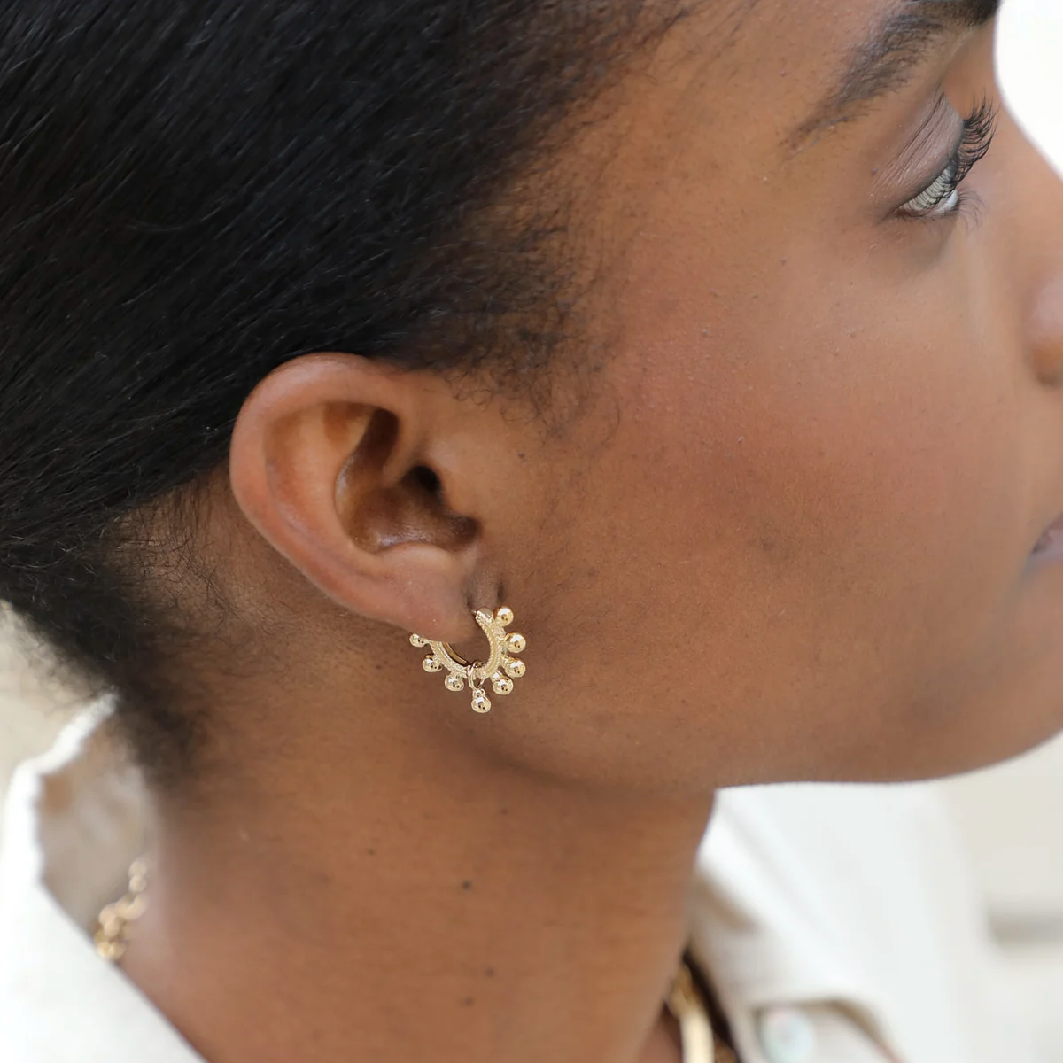 Baila Gold Balls Huggie Earrings - Big Bag NY