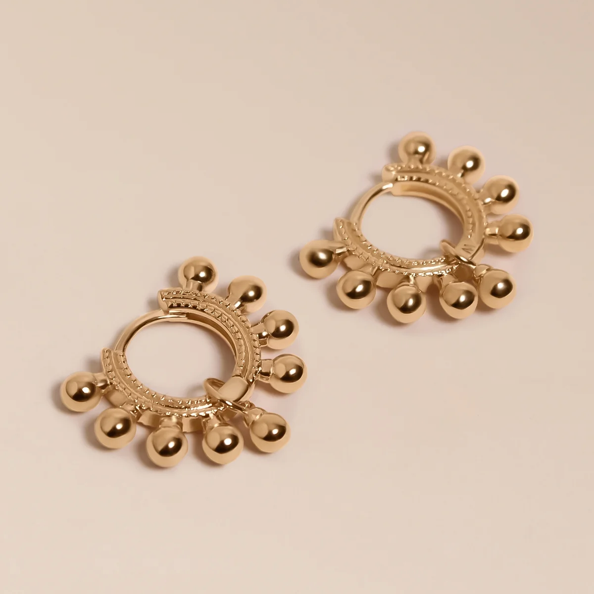 Baila Gold Balls Huggie Earrings - Big Bag NY