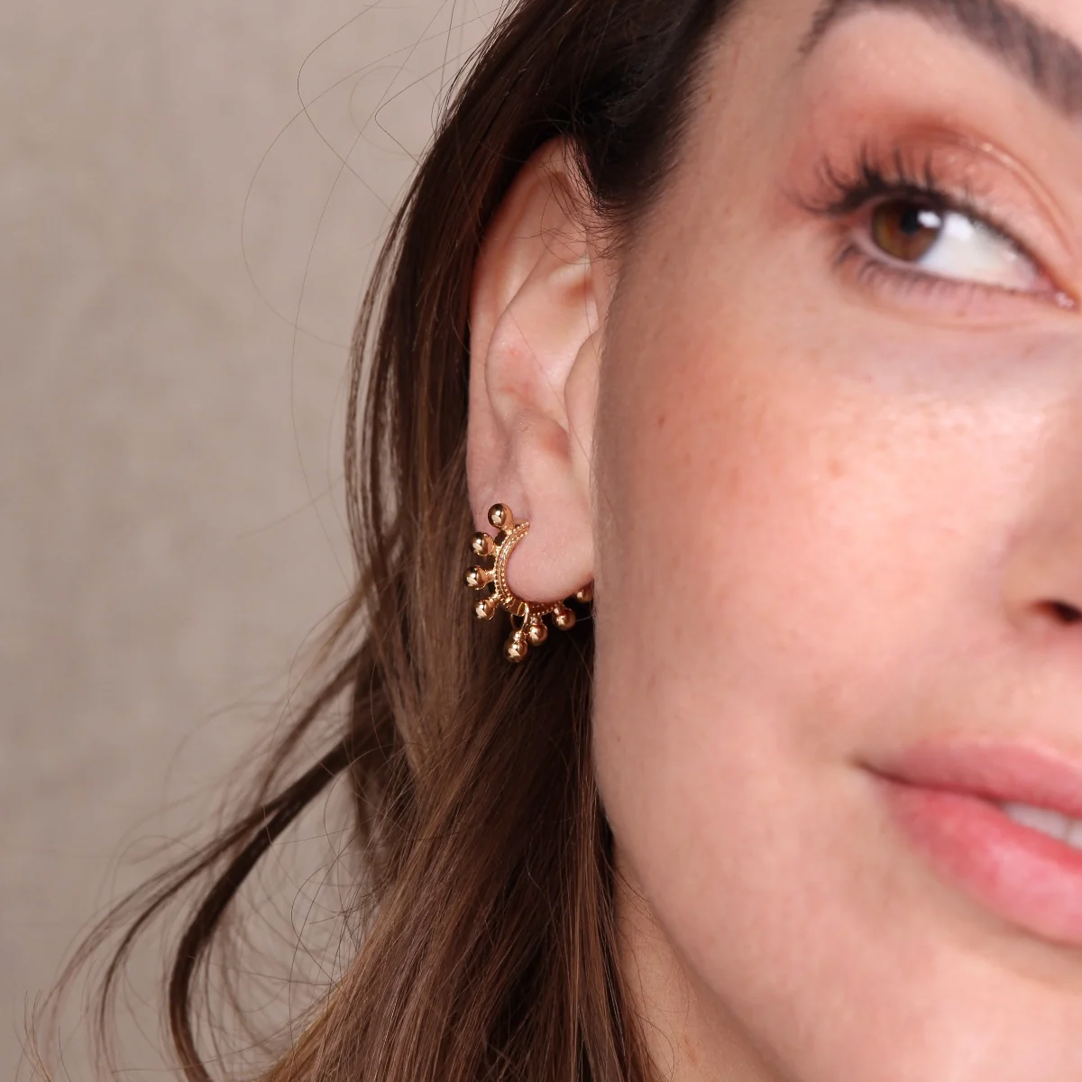 Baila Gold Balls Huggie Earrings - Big Bag NY