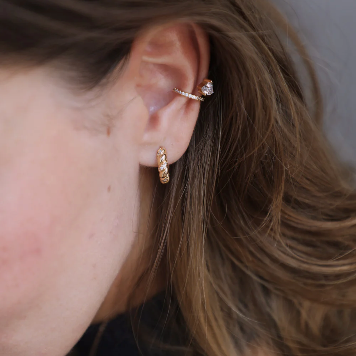 Phoebe Twist Huggie Earrings - Big Bag NY