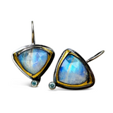 TriFold Moonstone Drop Earrings