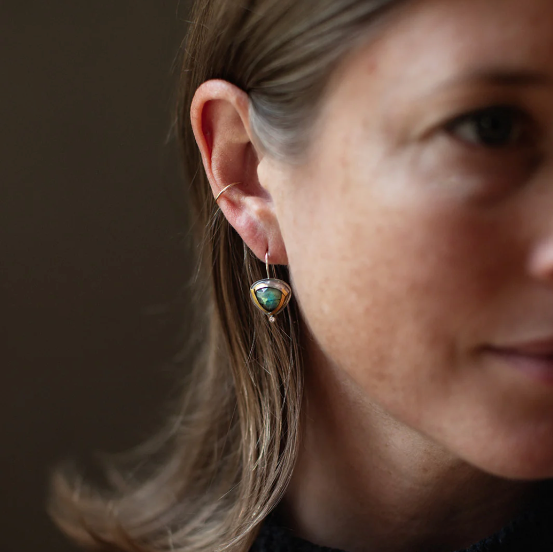 Austin Titus Small TriFold Green Kyanite Drop Earrings - Big Bag NY