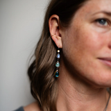 Triple Moonstone Drop Earrings