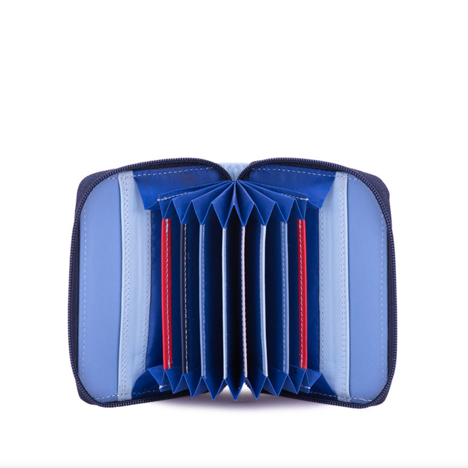 Mywalit RFID-protected Zip Around Fan Credit Card Wallet in Royal - Big Bag NY