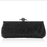 All Over Crystal Flower Clasp Clutch