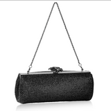 All Over Crystal Flower Clasp Clutch