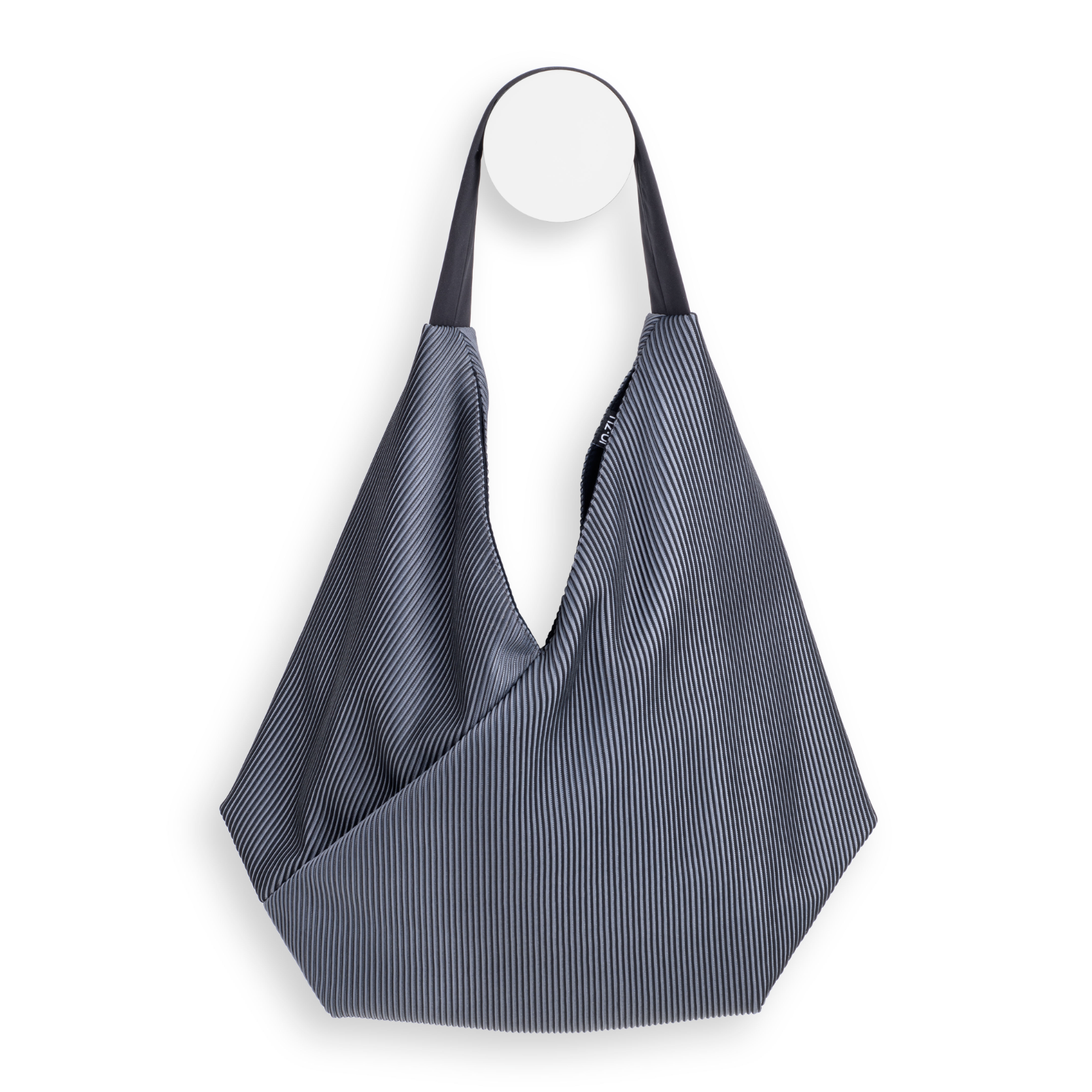InZu Bevel Tote in Black and Grey Lines - Big Bag NY