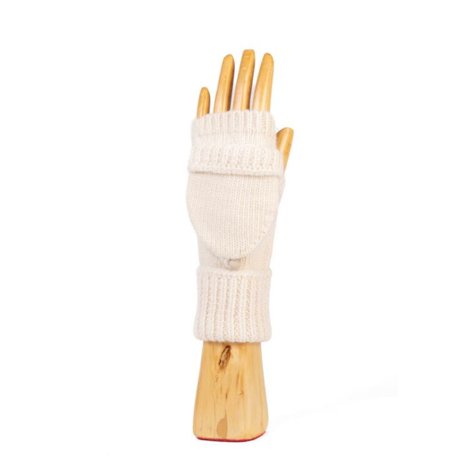 Cashmere and Wool Fingerless Glove with Hood