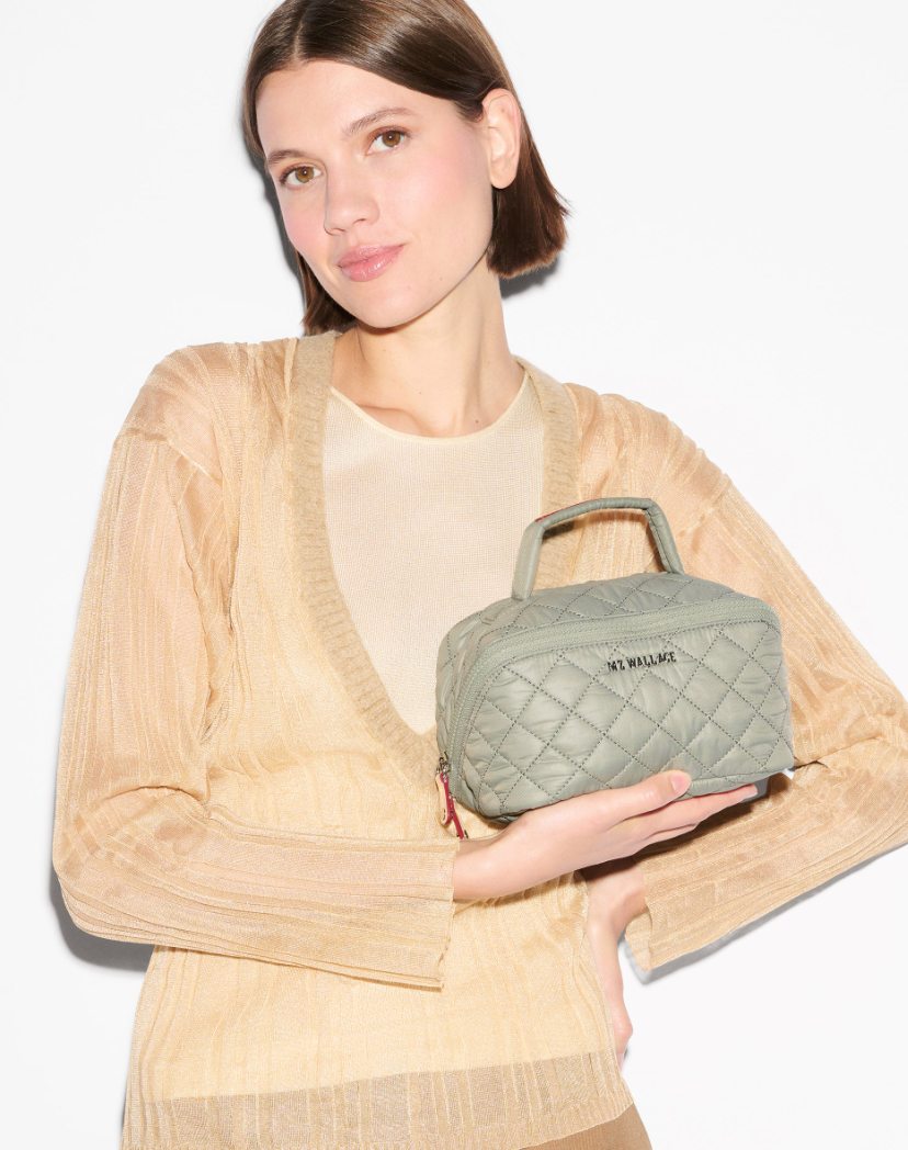 MZ WALLACE Metro Accordion Cosmetic Case in Agave - Big Bag NY