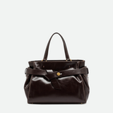 Gianni Chiarini Miranda Brown Top Handle Tote in Espresso - Big Bag NY