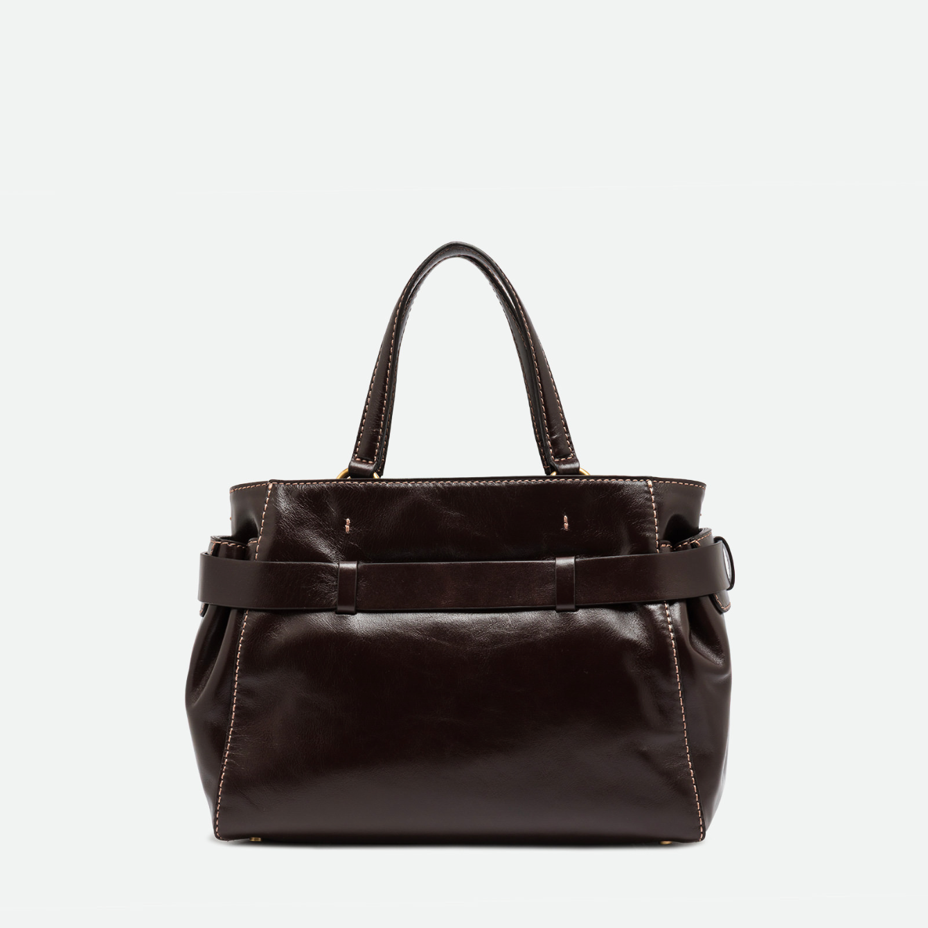 Gianni Chiarini Miranda Brown Top Handle Tote in Espresso - Big Bag NY