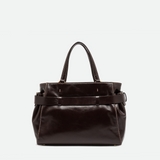 Gianni Chiarini Miranda Brown Top Handle Tote in Espresso - Big Bag NY