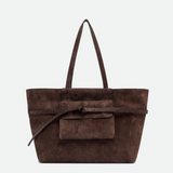 Gianni Chiarini Belty Large Suede Tote in Moka - Big Bag NY