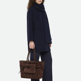 Gianni Chiarini Belty Large Suede Tote in Moka - Big Bag NY