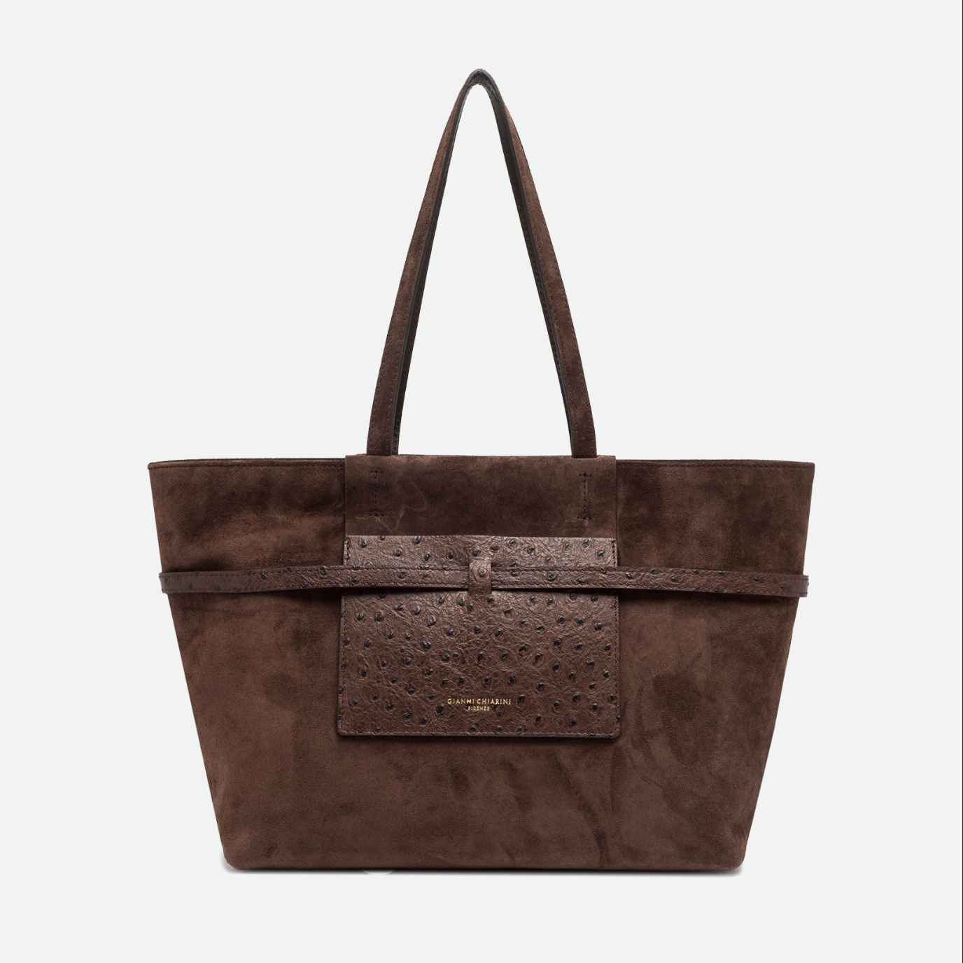 Gianni Chiarini Belty Large Suede Tote in Moka - Big Bag NY