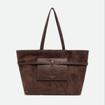 Gianni Chiarini Belty Large Suede Tote in Moka - Big Bag NY