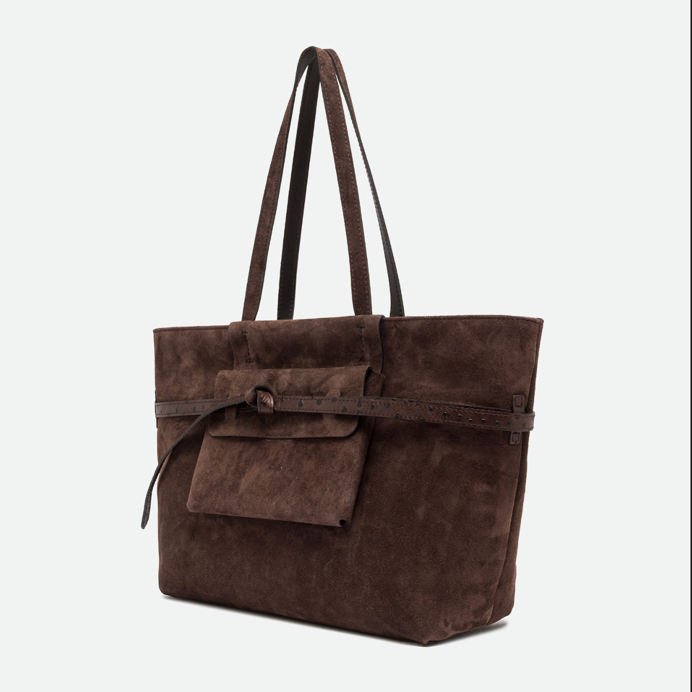 Gianni Chiarini Belty Large Suede Tote in Moka - Big Bag NY
