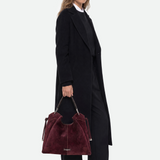 Gianni Chiarini Era Large Suede Tote in Burgundy - Big Bag NY